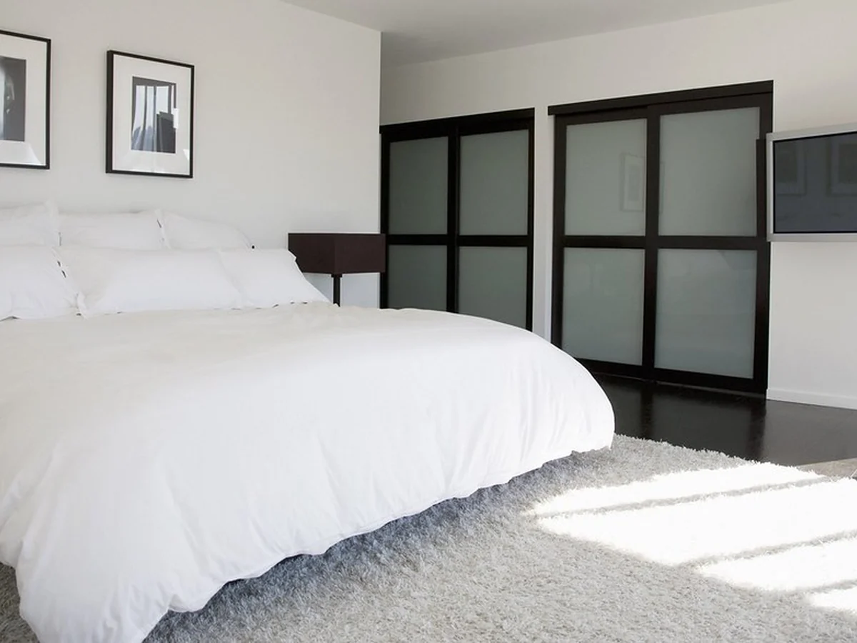 Living space in a furnished apartment with natural light